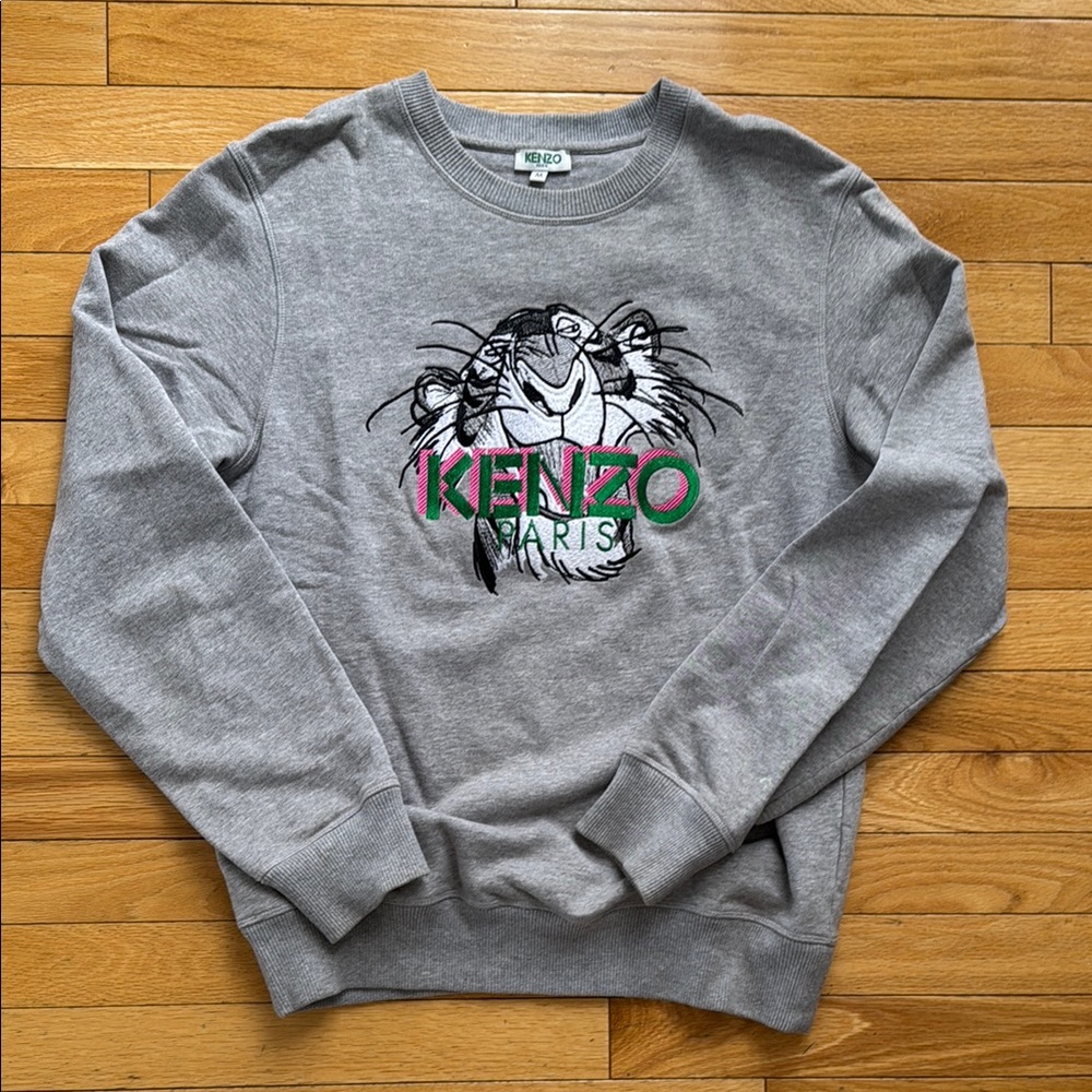 Kenzo Gray Tiger Logo Sweatshirt